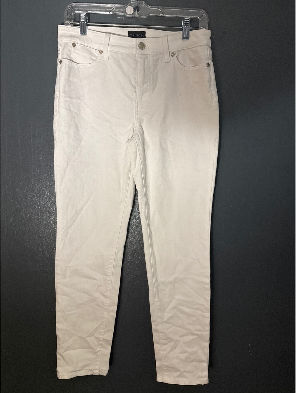 Talbots Women's White Skinny Jeans - Straight Leg, Casual Style